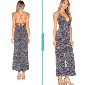 ROLLAS Black and White Floral Jerry Jumpsuit